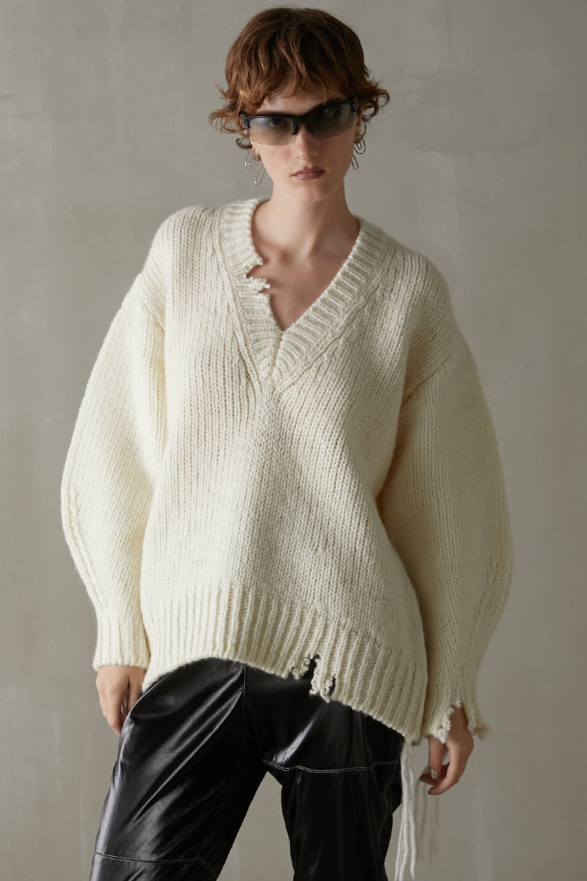 Cable Painted Knit Pullover