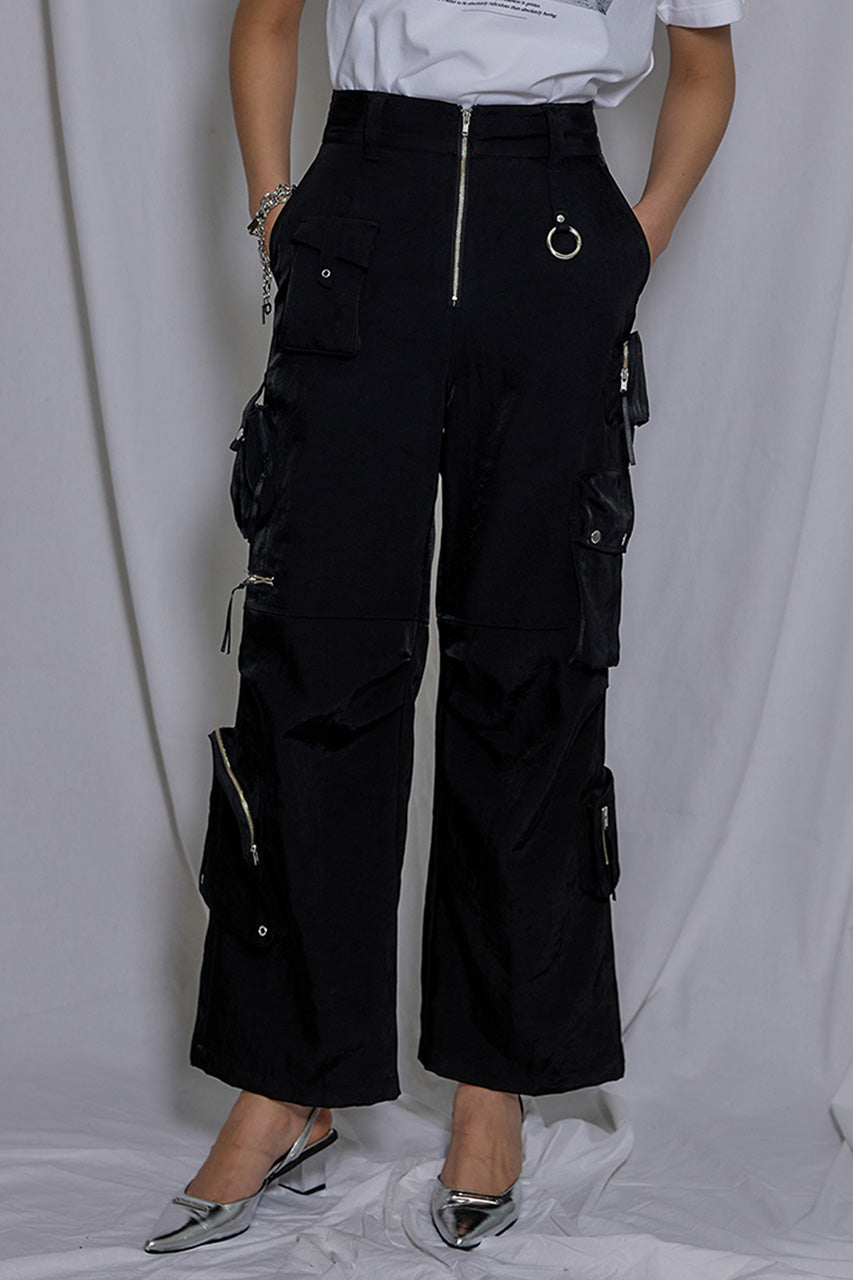 SALE】Washed Rip-stop Wide Pants