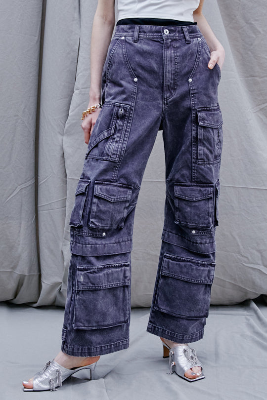 prank project 23SS long zipper jeans BLU