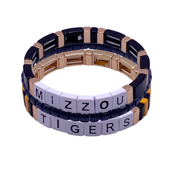 Women's CANVAS Style Auburn Tigers Enamel Silicone Bali Bracelet