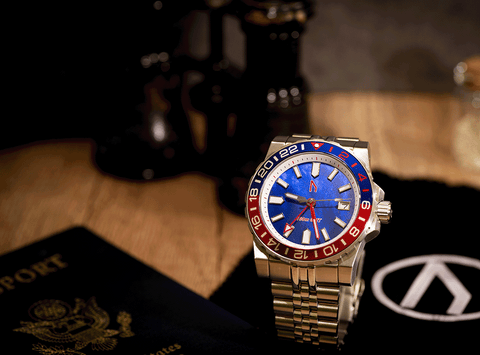 100m GMT Sport Diver Blue Mother of Pearl