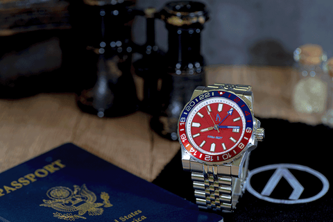 100m GMT Sport Diver Red Mother of Pearl