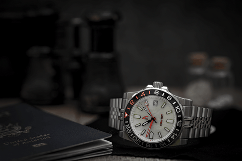 100m GMT Sport Diver White Mother of Pearl