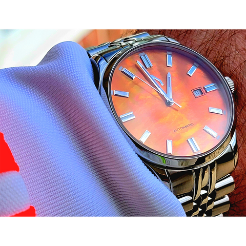 100m Sport Watch Orange Mother of Pearl