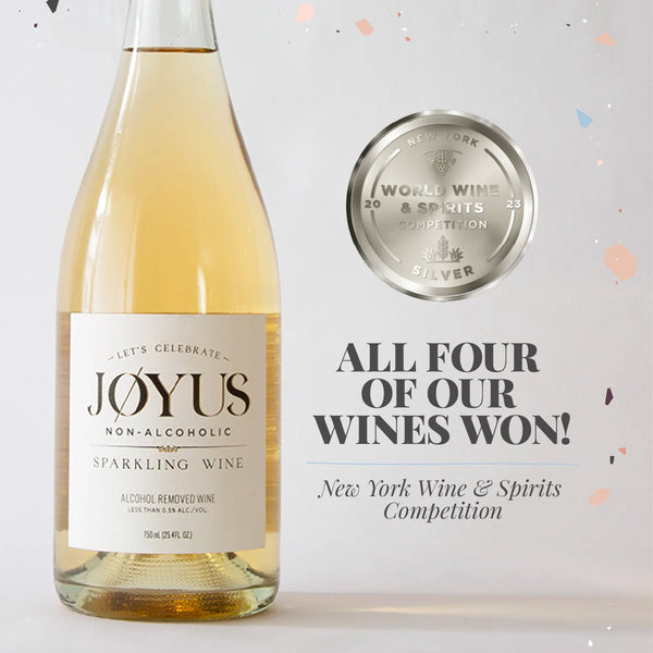 Joyus Non-Alcoholic Sparkling Wine won Double Gold at the New York World Wine and Spirits Competition