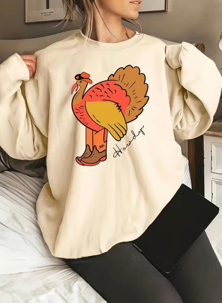 Howdy Turkey Pullover SMALL ONLY
