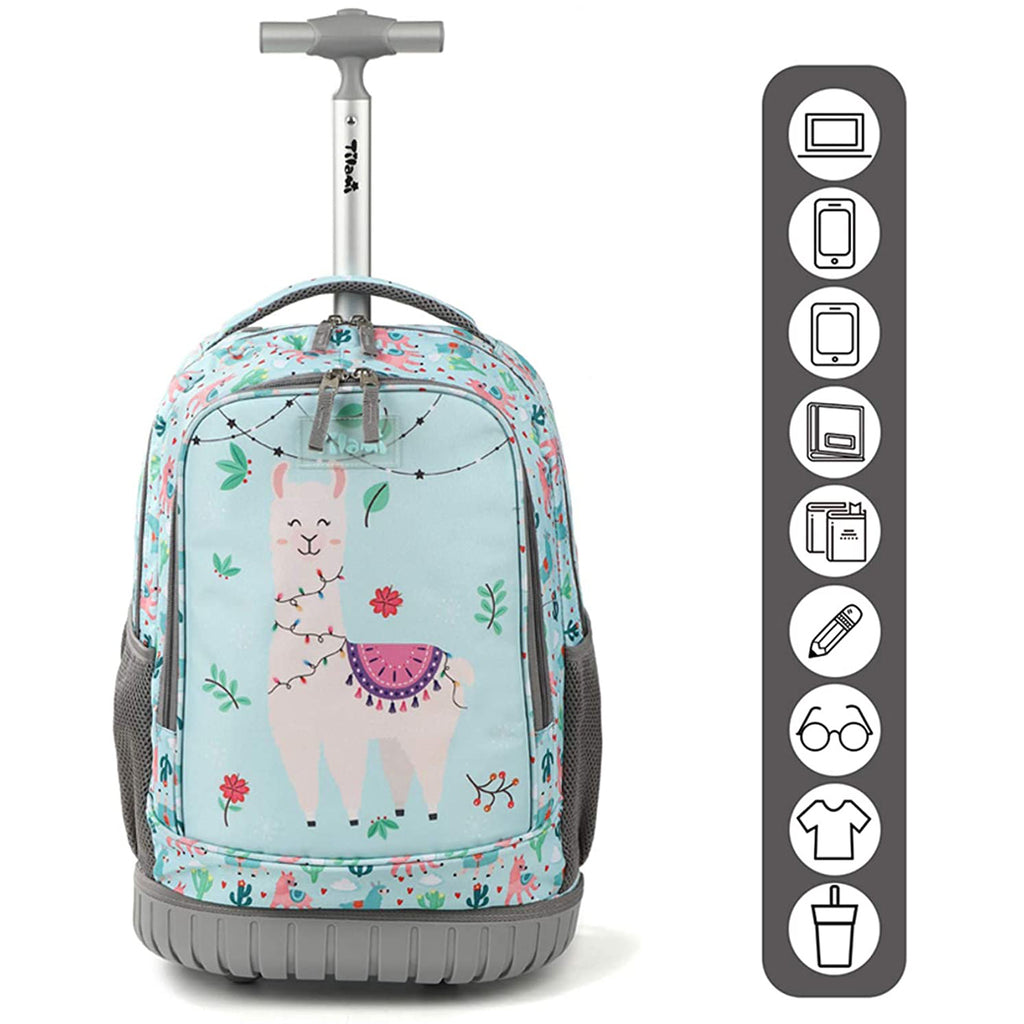 Pinkie’s Palace Black Cat Pink & Black Kid’s Roller Backpack Wheeled Bag