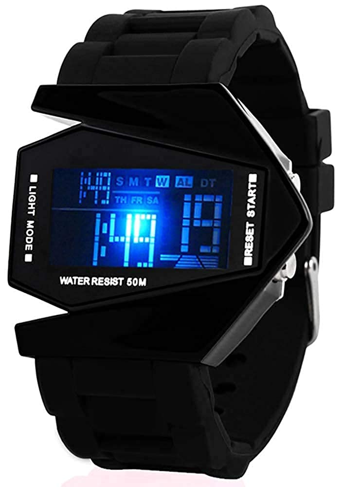 Emartos LED Digital Black Dial Rocket Shape Watch for Boys
