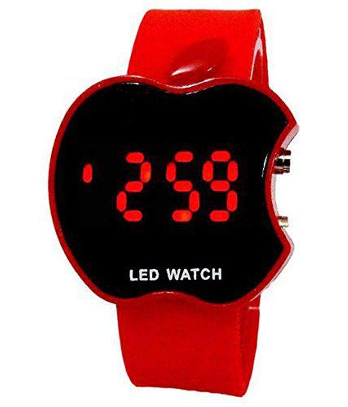 Emartos LED Apple shape Band Watch Style/Look Digital Sports Watch with Date for Boys/Girls( Red)