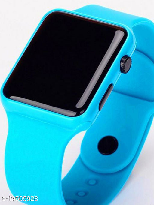 Emartos Blue Digital Apple Shaped Led Watch for Boys & Girls (Sky blue)