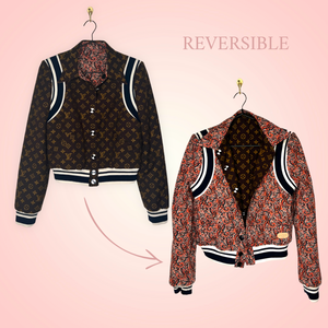 Louis Vuitton reversible brown / floral monogram bomber jacket