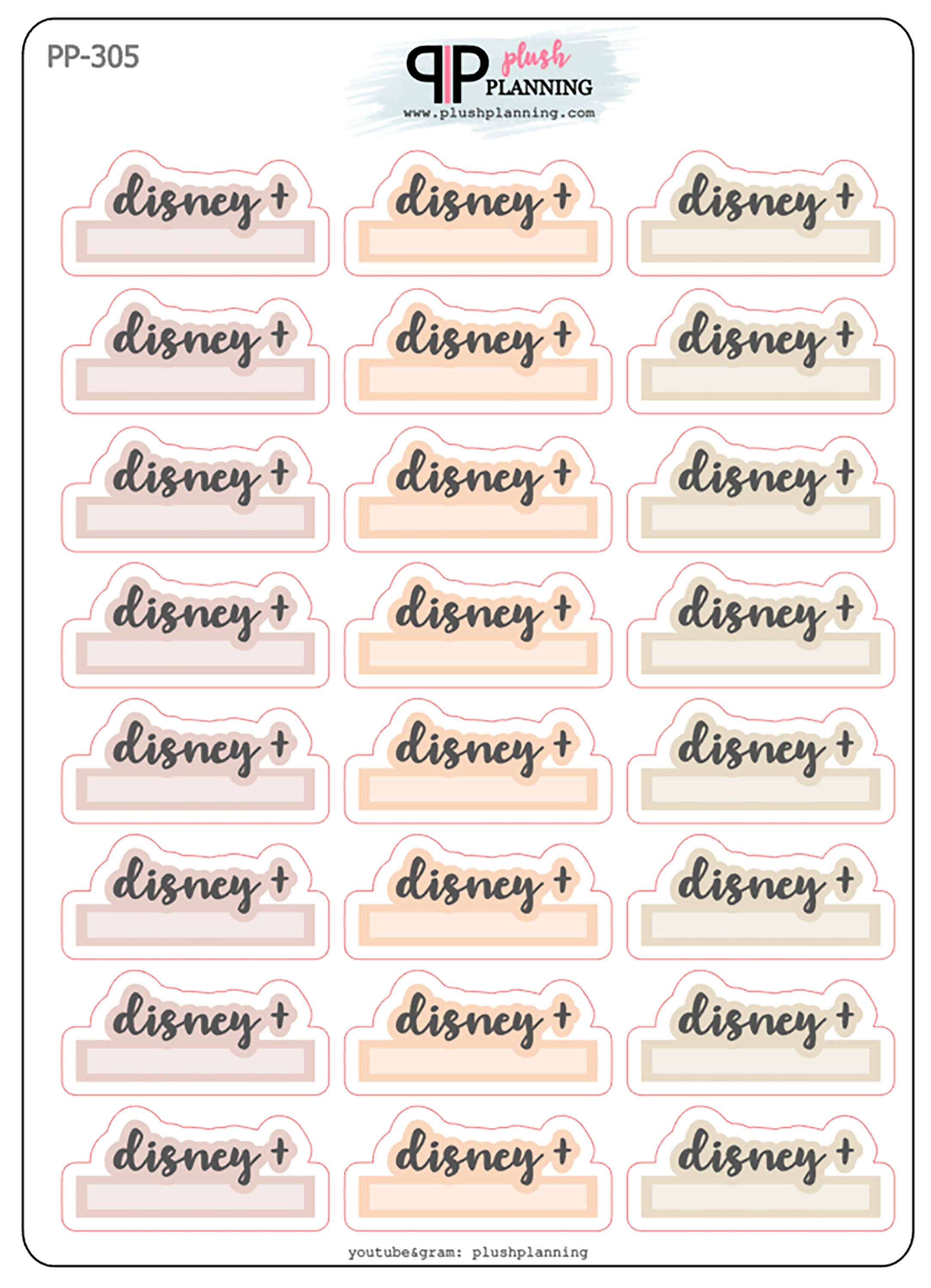 Disney Plus Script Box Planner Stickers