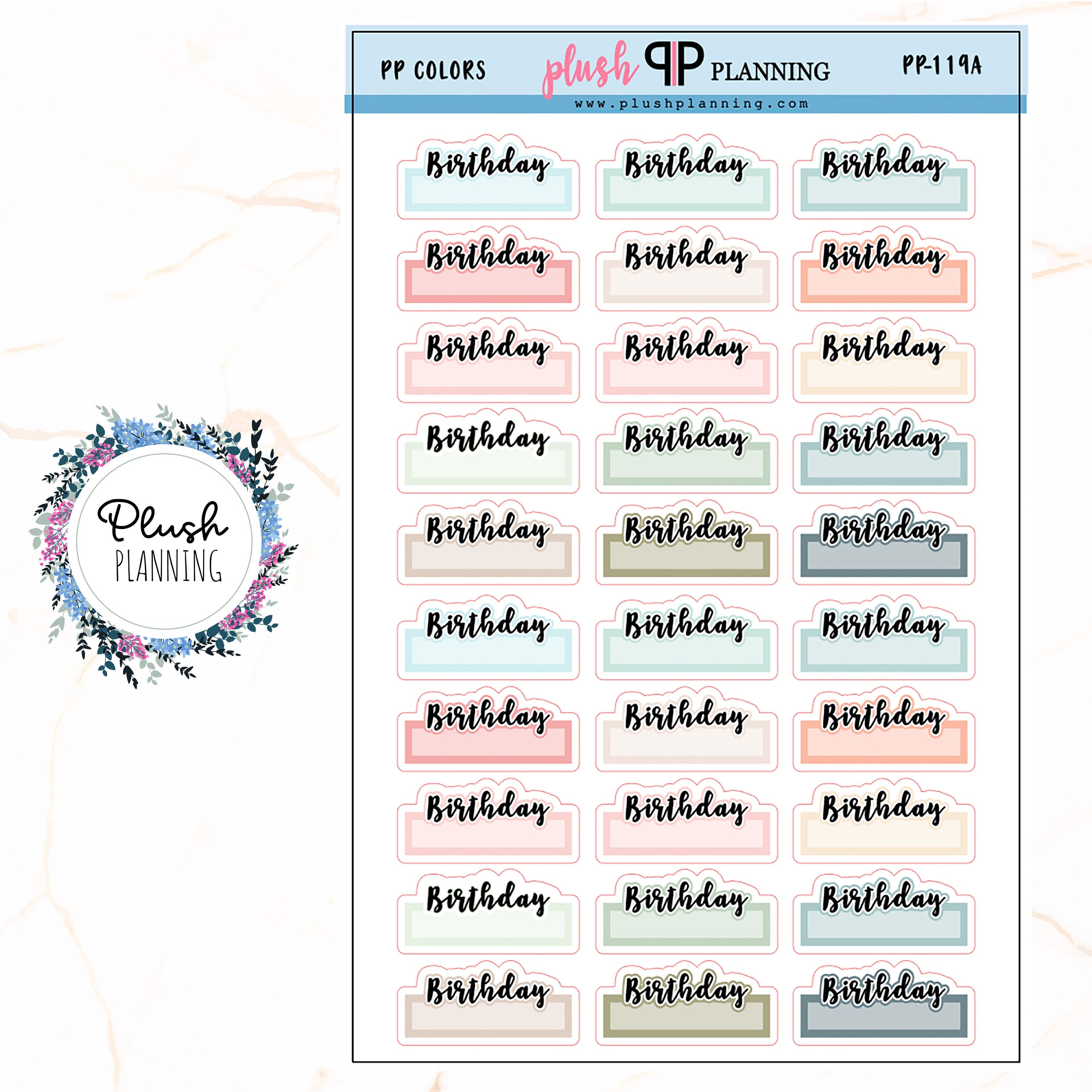 Birthday Stickers  Planner Stickers Graphic by SunArtJulia