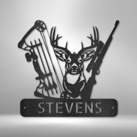 Outdoor personalized hunting metal art sign