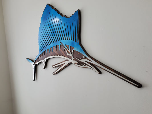 Tarpon Fish Metal Art on Wood – Beamish Metal Works