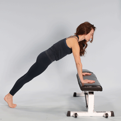 Push-Ups Exercise with Foldable Gym Bench