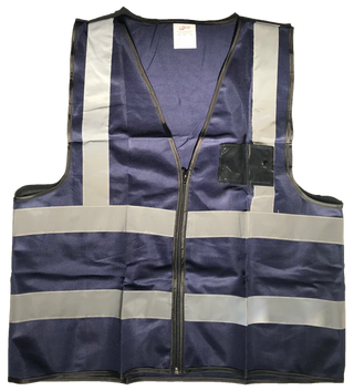 BLACKISH GREEN REFLECTIVE VEST WITH ZIP & ID POUCH