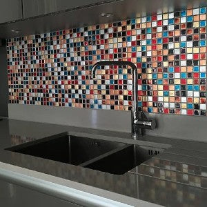 Glass Mosaic Tiles UK  Multi Coloured For Kitchen, Bathrooms