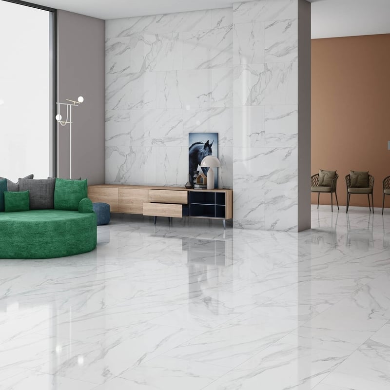 RAK Tech-Marble White Statuario Tiles (Polished Finish) - Shop Online