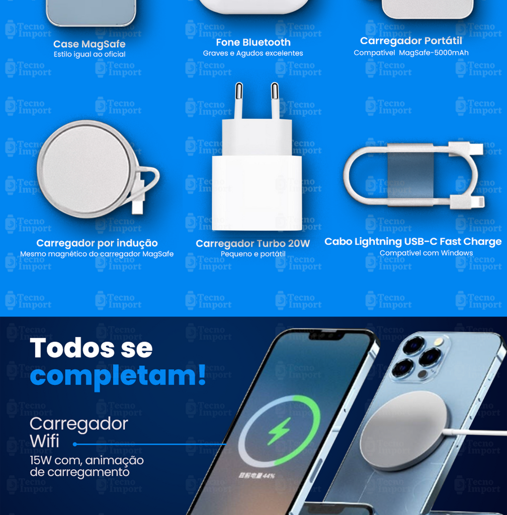 Kit Capa Capinha + Carregador Sem Fio Indução QI Magnético Compatível com  iPhone 8, 11, 12, 13 Pro Max - NOVA - Carregador por Indução - Magazine  Luiza