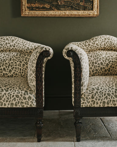 Colefax Armchairs: Chester Olive F4854-05