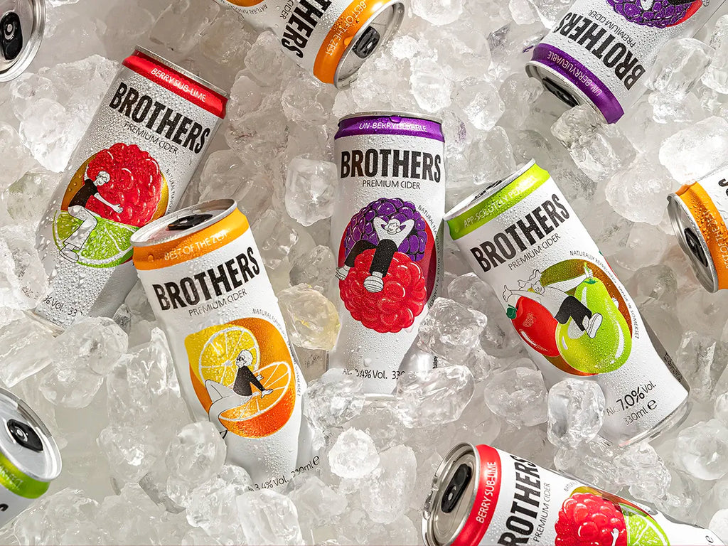 Brothers - Little Brothers Cider cans chilled on ice