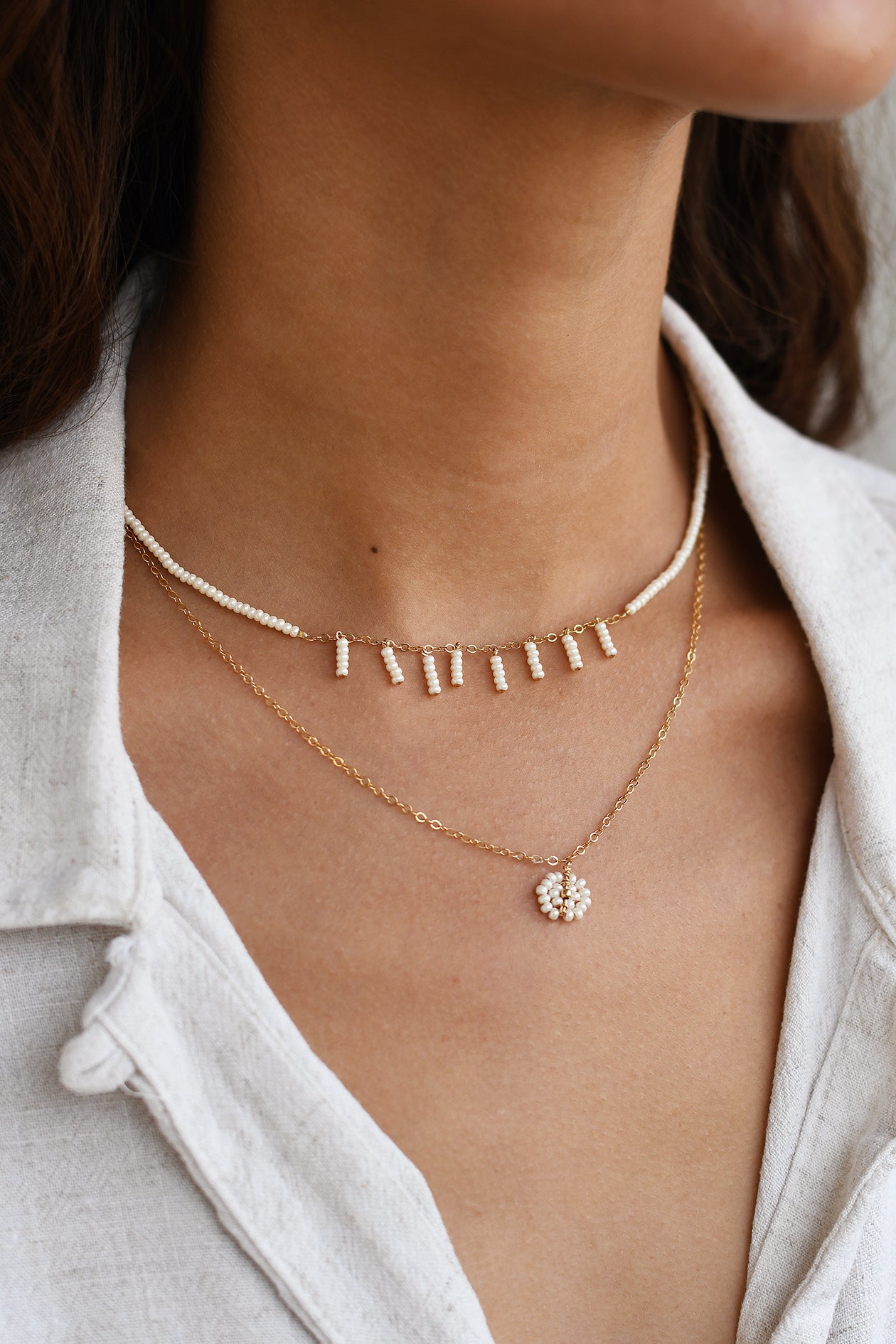 Layered Bar and Disk Necklace - Tyde-London