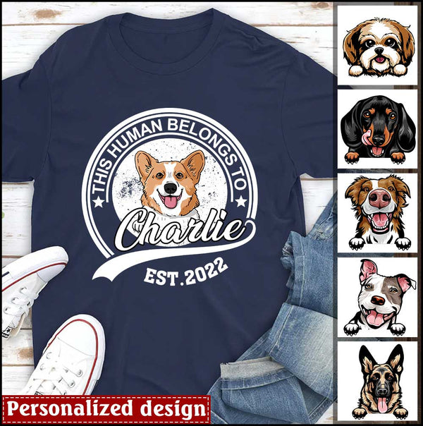 Human Belongs To Dog Personalized Shirt NVL30JUN22XT1 - Humancustom