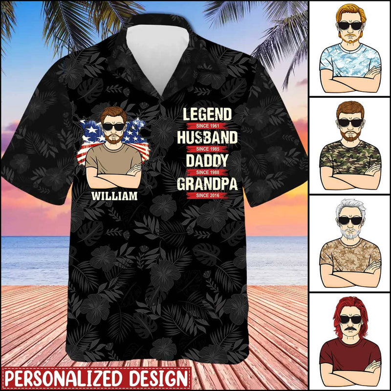 Legend Husband Daddy Grandpa Personalized Hawaiin Shirt For Grandpa Pa Humancustom Unique 