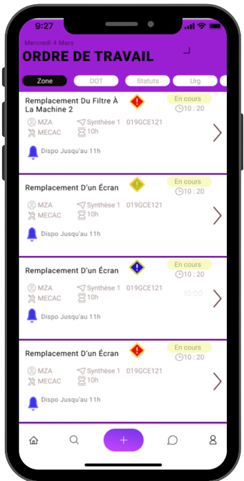CMMS software displayed on mobile screen