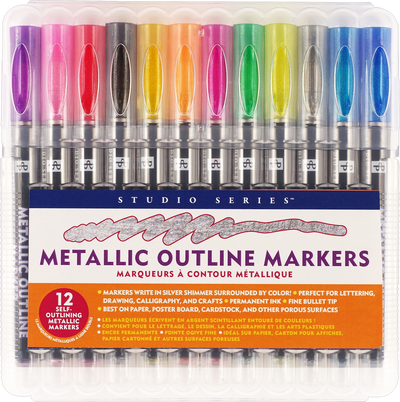 Color Lustre Metallic Brush Markers Set of 10 - Mudpuddles Toys