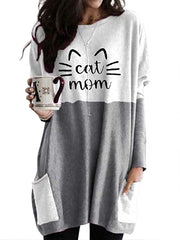 cat mom shirt pocket clothing