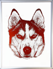 custom pet portrait cute handmade art artwork artist dog personalized husky