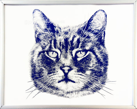 custom cat portrait cute drawing art handmade personalized 