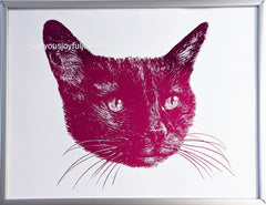 custom cat portrait cute handmade personalized drawing art print