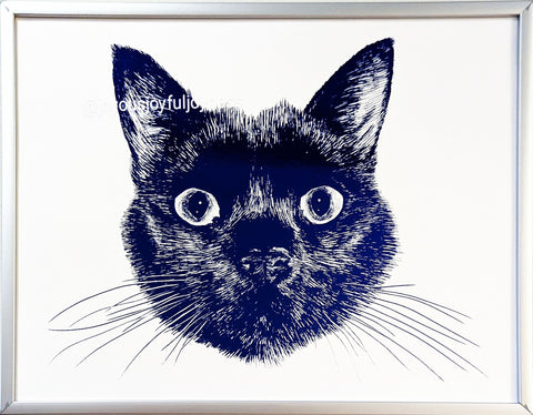 custom cat portrait cute handmade personalized drawing art print