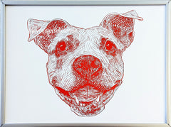 custom pet portrait handmade personalized cute drawing dog pit bull