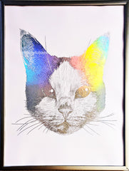 custom cat portrait cute handmade personalized drawing art print