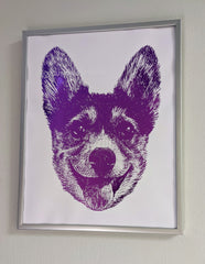 cute dog custom pet portrait drawing handmade art artwork artist corgi puppy