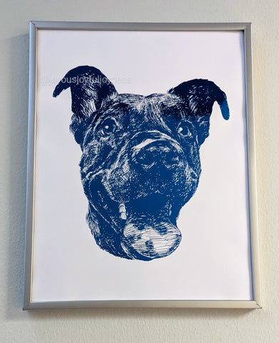 custom pet portrait cute handmade personalized art print dog