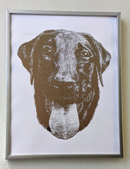 cute dog custom pet portrait handmade drawing black labrador retriever