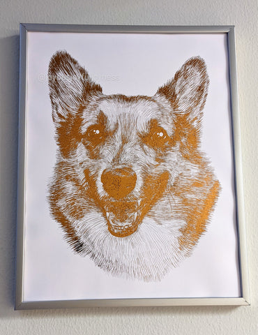 corgi custom pet portrait dog art artwork
