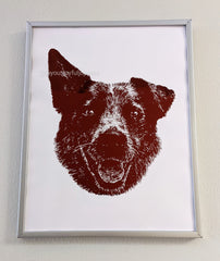 cute dog custom pet portrait handmade drawing cattle dog