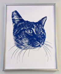 cat custom pet portrait art drawing cute 