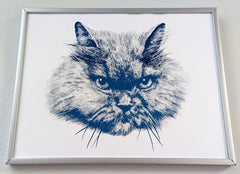 custom pet portrait handmade drawing art artwork personalized print cat persian