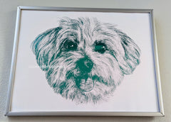 dog cute drawing custom pet portrait handmade personalized