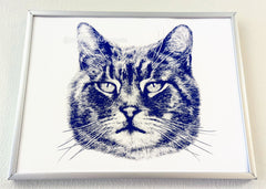 cat custom portrait cute handmade drawing personalized art artwork artist