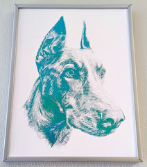 doberman pinscher custom pet portrait dog handmade gift personalized drawing