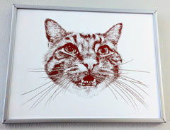 cat cute custom pet portrait handmade drawing personalized art print