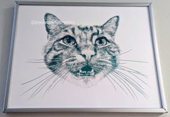 cat custom portrait cute handmade drawing personalized art artwork artist